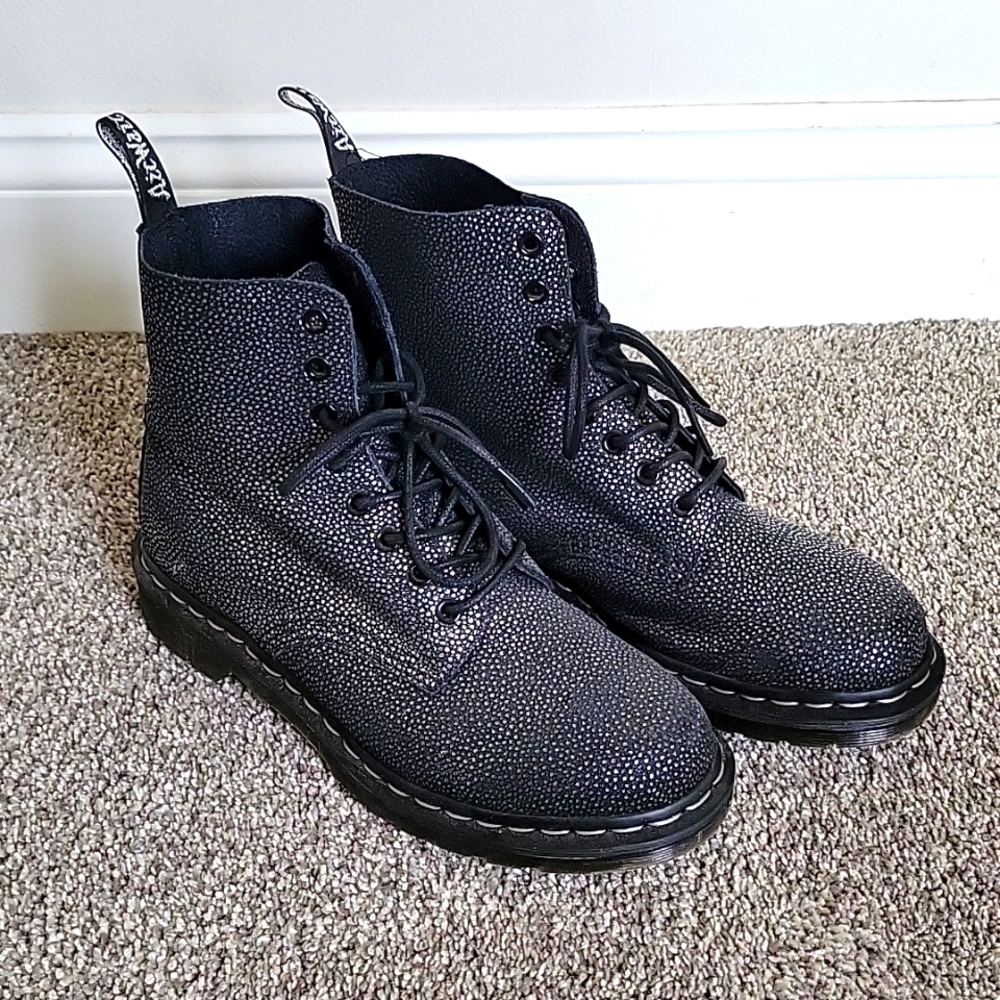 Dr. Marten Air Wair Silver metallic dot print boots size 9 (8 1/2) women's